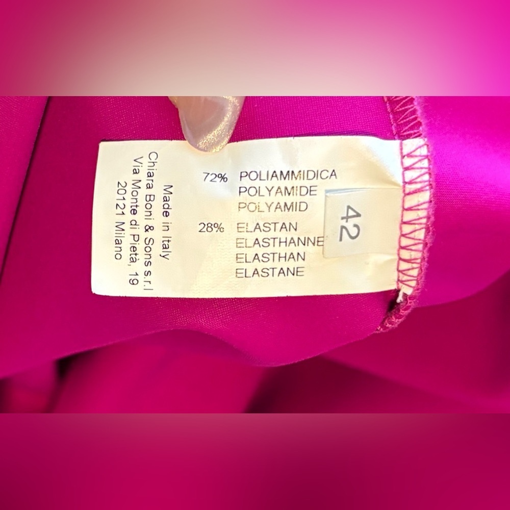 Chiara Boni La Petite Robe magenta pink flare sleeve dress sz 42 6 M barbicore - Picture 8 of 9
